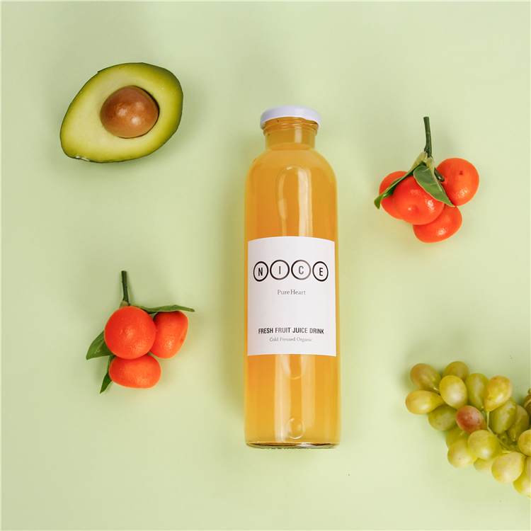 Wholesale 350ml Empty glass Juice Sauce Cocktail Bottles With Screw Cap Round Glass Bottle For Iced Cold Brew Coffee Kombucha