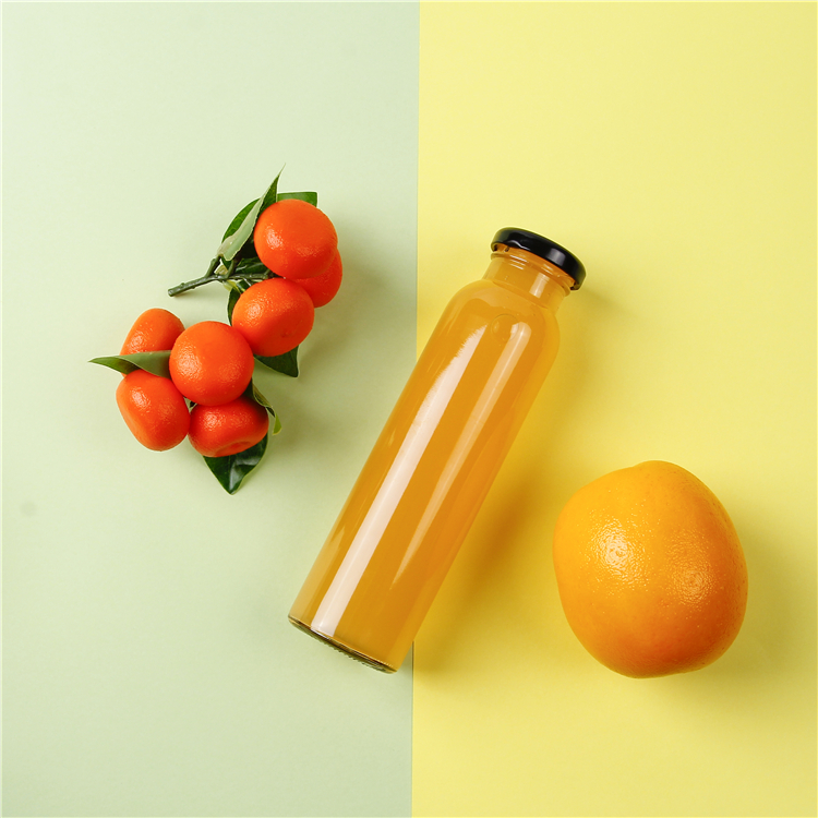 Wholesale 350ml Empty glass Juice Sauce Cocktail Bottles With Screw Cap Round Glass Bottle For Iced Cold Brew Coffee Kombucha