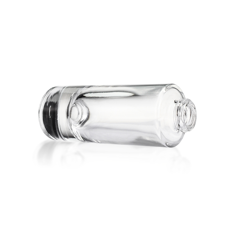 Wholesale 35ml Cosmetic Glass Bottle Simple Empty Clear Serum Bottle With Black Dropper Head