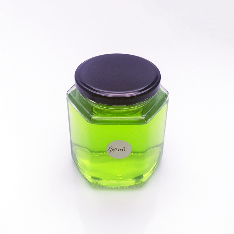 Wholesale 380ml different shape clear glass jar with metal or plastic lid