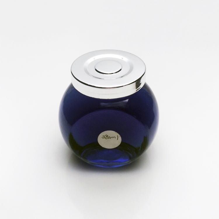 Wholesale 380ml different shape clear glass jar with metal or plastic lid