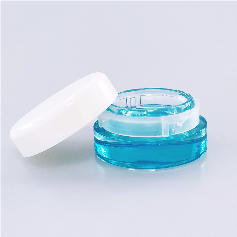 Wholesale 3g 5g transparent blue black round child proof safe glass CBD jar child resistant extracts jars container