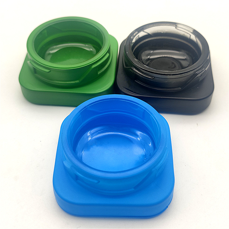 Wholesale 3g 5g transparent blue black round child proof safe glass CBD jar child resistant extracts jars container