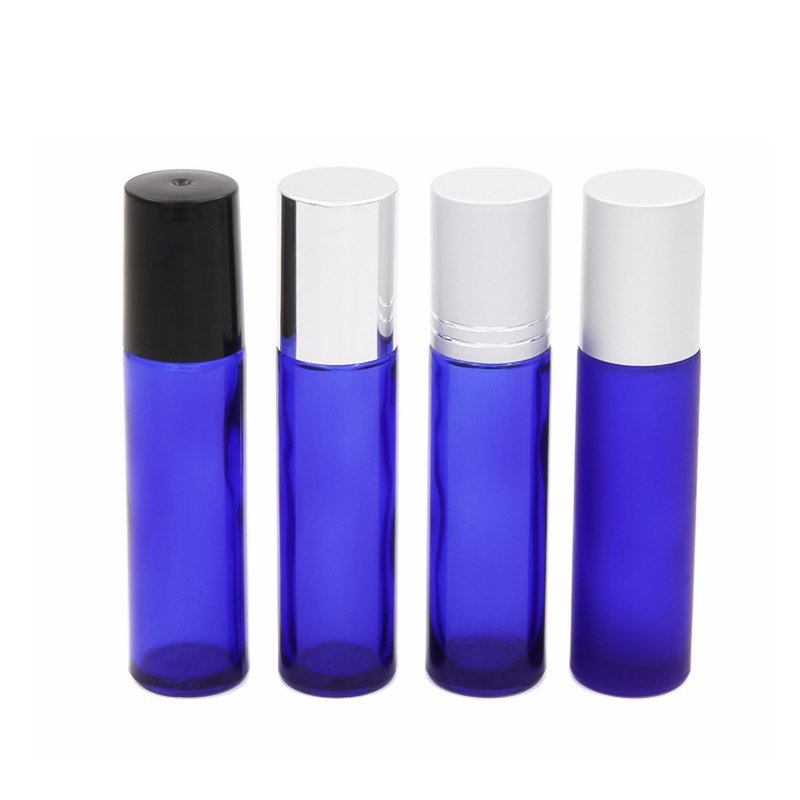 Wholesale 3ml 5ml 10ml Amber Essential Oil bottle Roller Frosted Glass Roll On Bottle