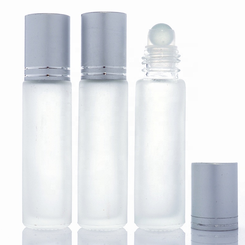 Wholesale 3ml 5ml 10ml Amber Essential Oil bottle Roller Frosted Glass Roll On Bottle