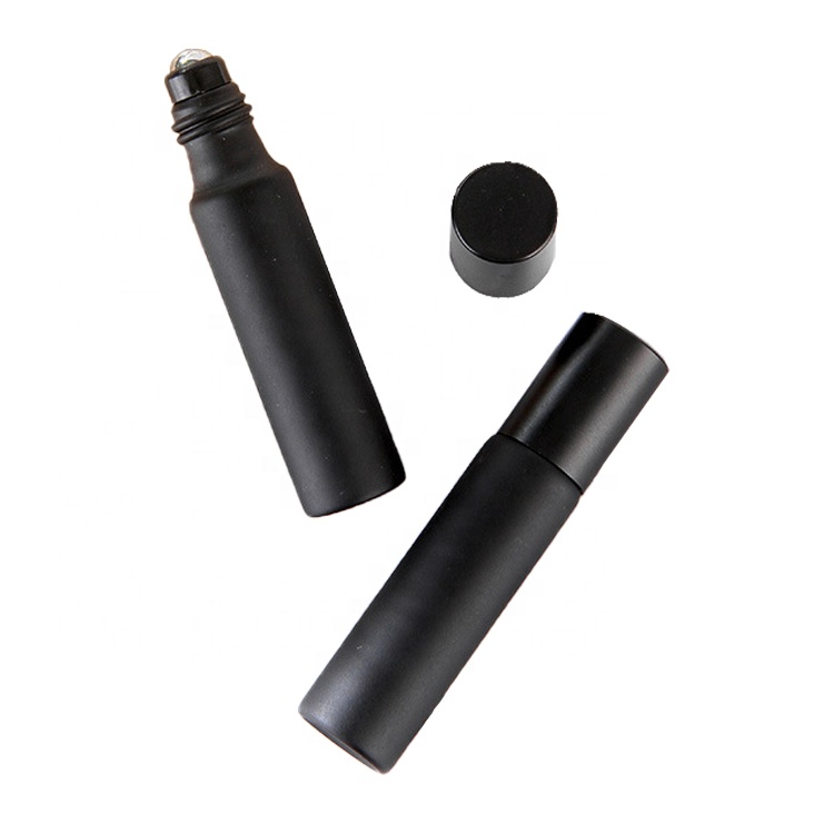 Wholesale 3ml 5ml 10ml Amber Essential Oil bottle Roller Frosted Glass Roll On Bottle