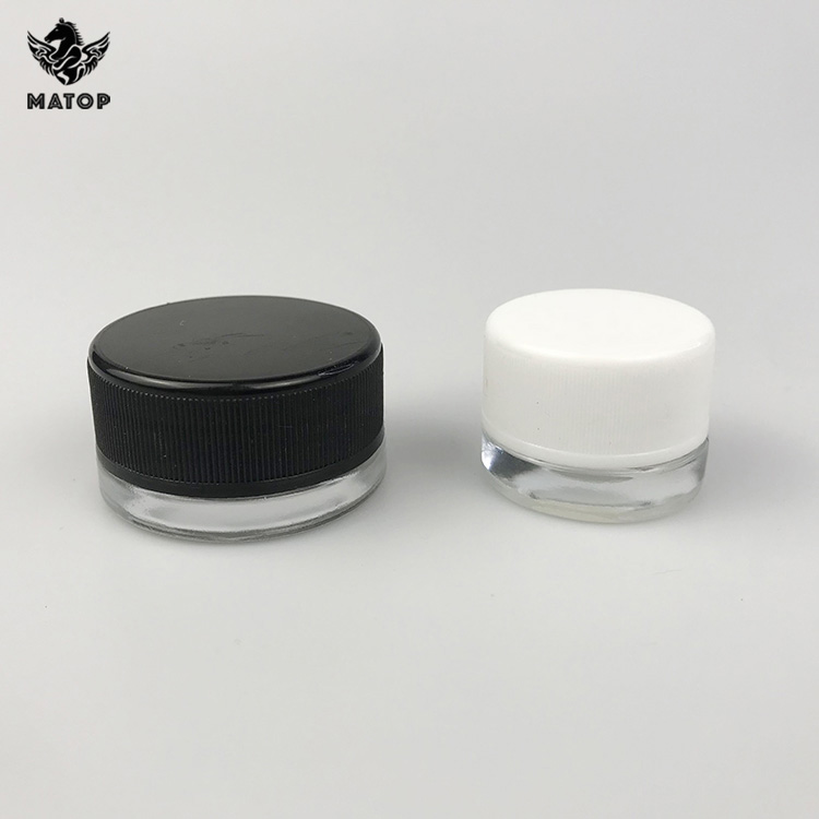 Wholesale 3ml 5ml 7ml 9ml transparent round mini childproof cbd oil concentrates glass jars