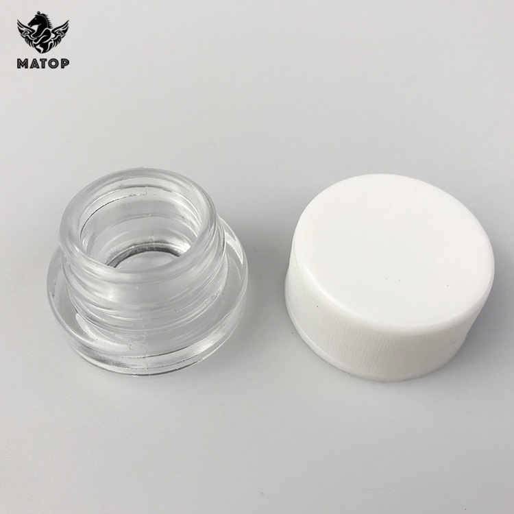 Wholesale 3ml 5ml 7ml 9ml transparent round mini childproof cbd oil concentrates glass jars