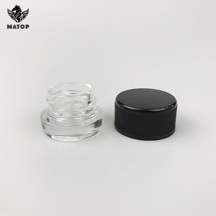 Wholesale 3ml 5ml 7ml 9ml transparent round mini childproof cbd oil concentrates glass jars
