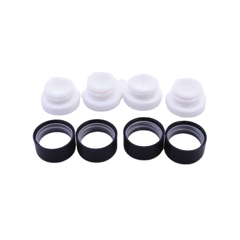 Wholesale 3ml 5ml 7ml 9ml white round child proof safe cbd oil concentrate glass jars of raw material with chid resistant cap