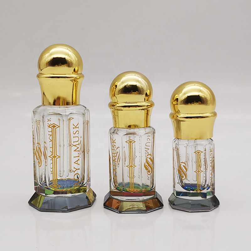 Wholesale 3ml 6ml 12ml Crystal Glass Essential Oil Bottles Empty Arabic Refillable Perfume Attar Bottles