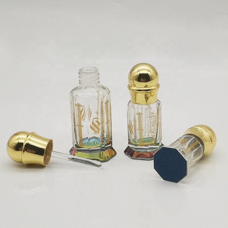 Wholesale 3ml 6ml 12ml Crystal Glass Essential Oil Bottles Empty Arabic Refillable Perfume Attar Bottles