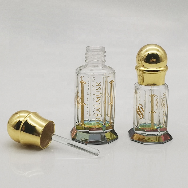 Wholesale 3ml 6ml 12ml Crystal Glass Essential Oil Bottles Empty Arabic Refillable Perfume Attar Bottles