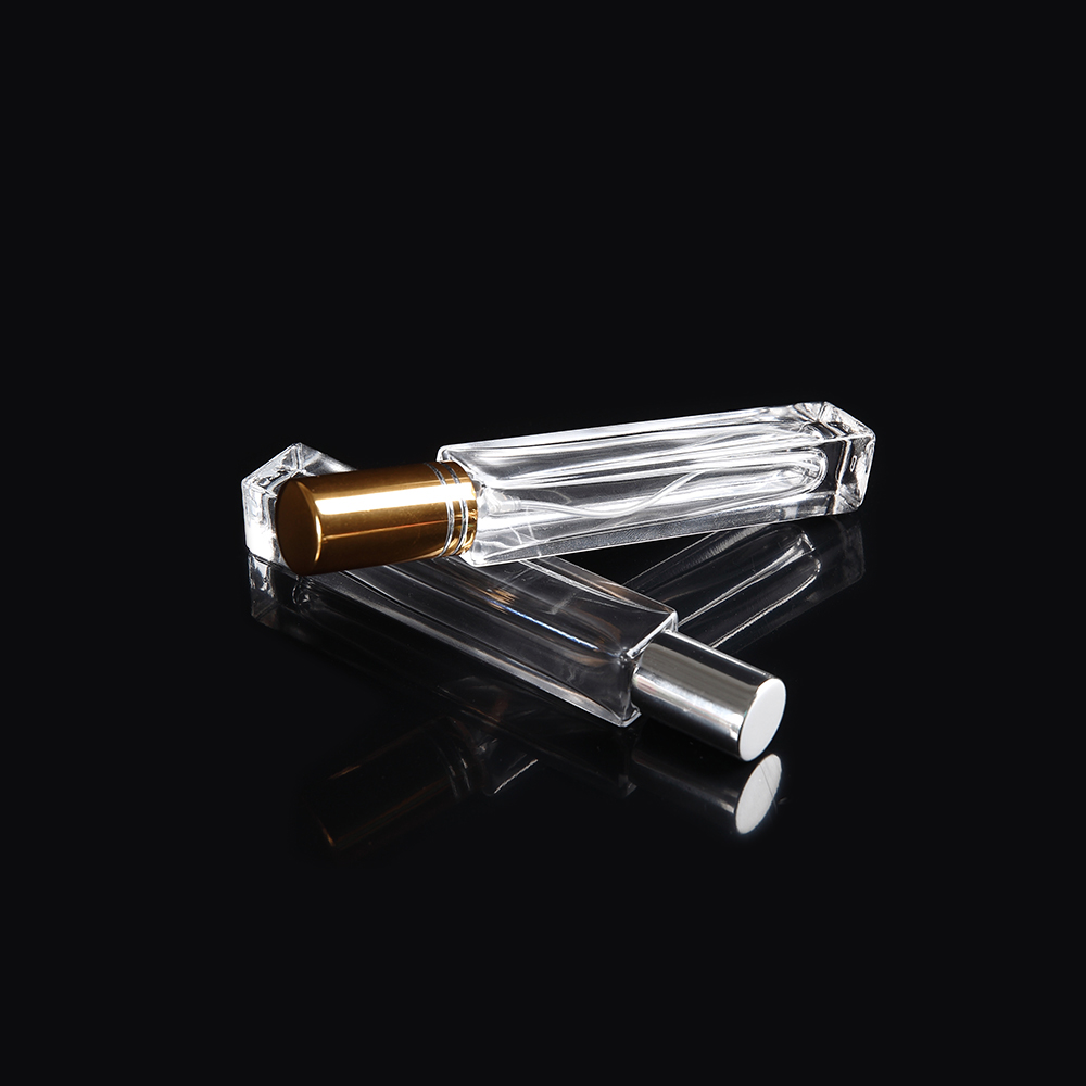 Wholesale 3ml 6ml 12ml Quadrilateral Attar Crystal Glass Perfume Essential Oil Roller Ball Bottles