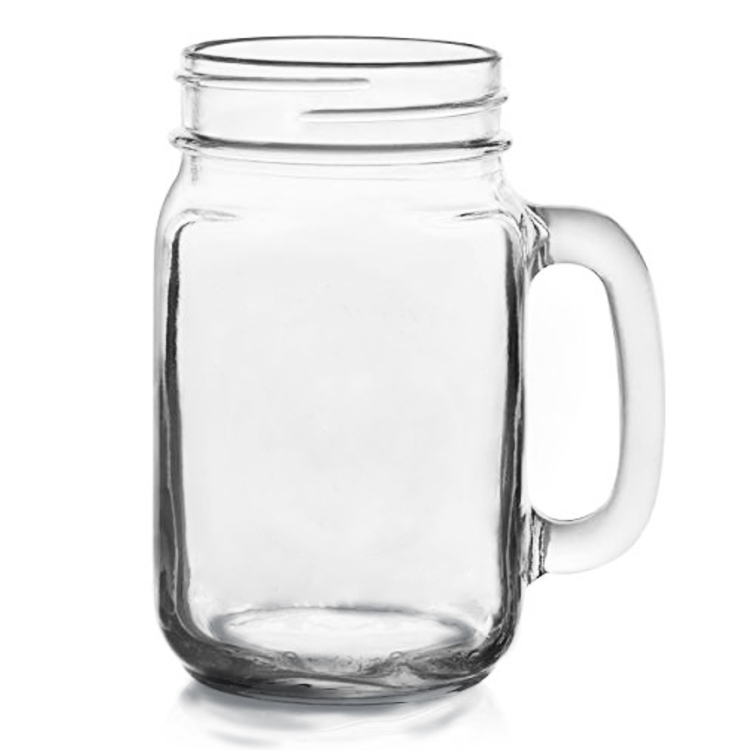 Wholesale 450/500/950ml Round Honey Clear Empty Glass Mason Jar With Golden Metal Lids
