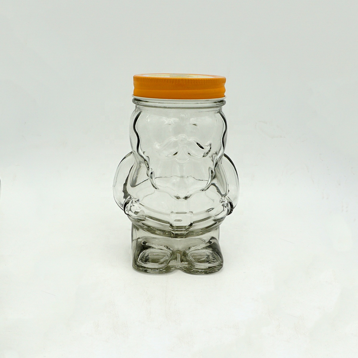 Wholesale 450ml children's snack glass jar Christmas three-piece glass storage jar with pp lid