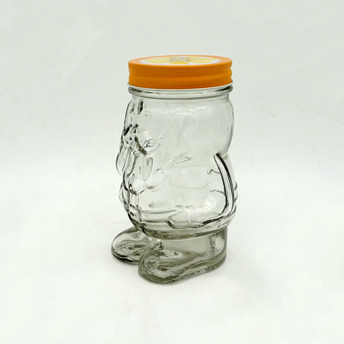Wholesale 450ml children's snack glass jar Christmas three-piece glass storage jar with pp lid