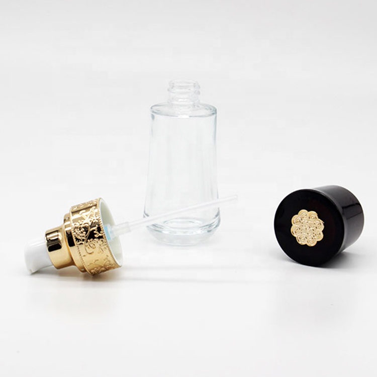 Wholesale 45ml 65ml Mini Gold Empty Perfume Glass Bottle Fancy Vintage With Gold Black Cap in Dubai