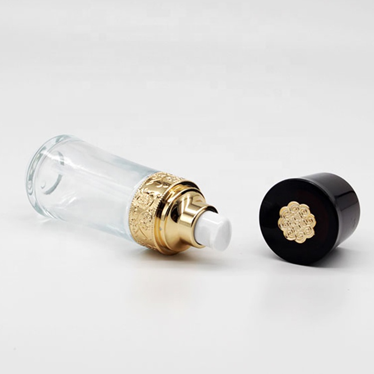Wholesale 45ml 65ml Mini Gold Empty Perfume Glass Bottle Fancy Vintage With Gold Black Cap in Dubai