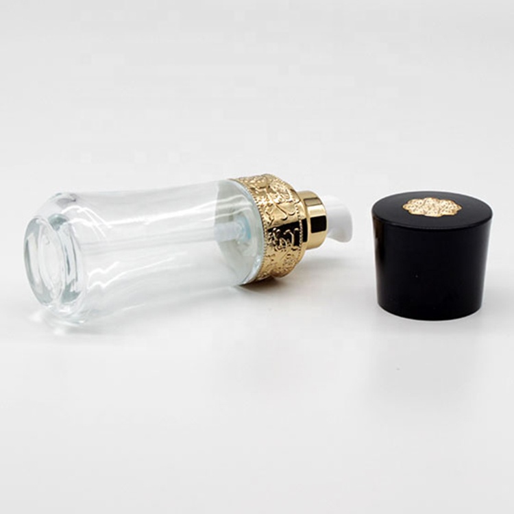 Wholesale 45ml 65ml Mini Gold Empty Perfume Glass Bottle Fancy Vintage With Gold Black Cap in Dubai