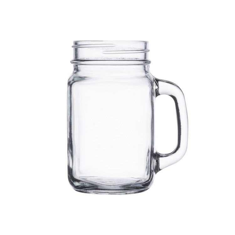Wholesale 480ml 16oz Juice Drinking Glass Mason Jar with Handle