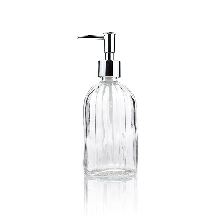 Wholesale 480ml Empty Glass Hand Sanitizer Liquid Soap Dispenser Pump Bottle