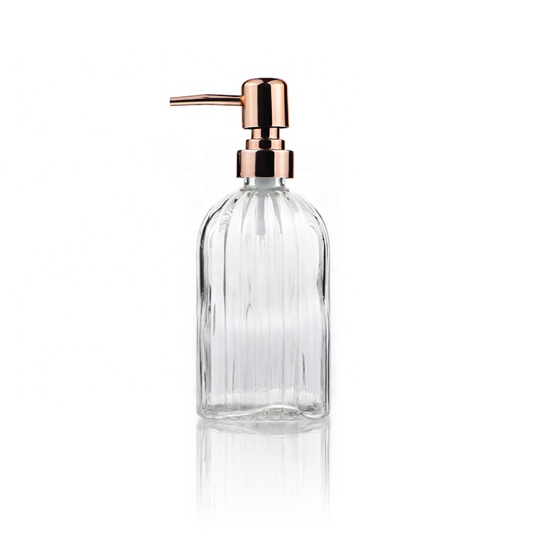 Wholesale 480ml Empty Glass Hand Sanitizer Liquid Soap Dispenser Pump Bottle
