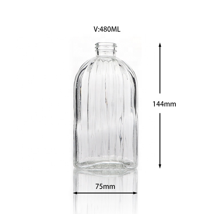 Wholesale 480ml Empty Glass Hand Sanitizer Liquid Soap Dispenser Pump Bottle