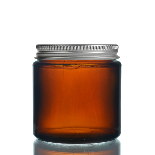 Wholesale 4OZ frasco de vidro ambar Glass Jar with Metal Lid for Candle Making