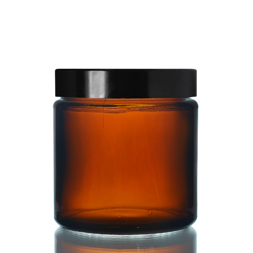 Wholesale 4OZ frasco de vidro ambar Glass Jar with Metal Lid for Candle Making