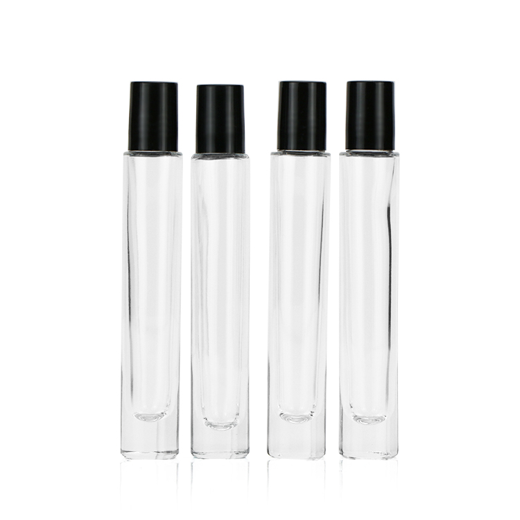 Wholesale 4ml 6ml 8ml 10ml clear amber green blue roll on glass bottle with steel ball for eye cream or perfume oil