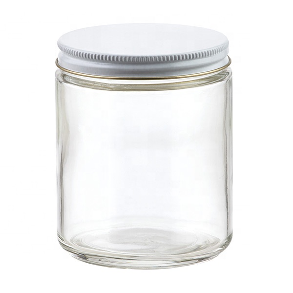 Wholesale 4oz 8oz 9oz Luxury Glass Amber Jars With Aluminum Lid
