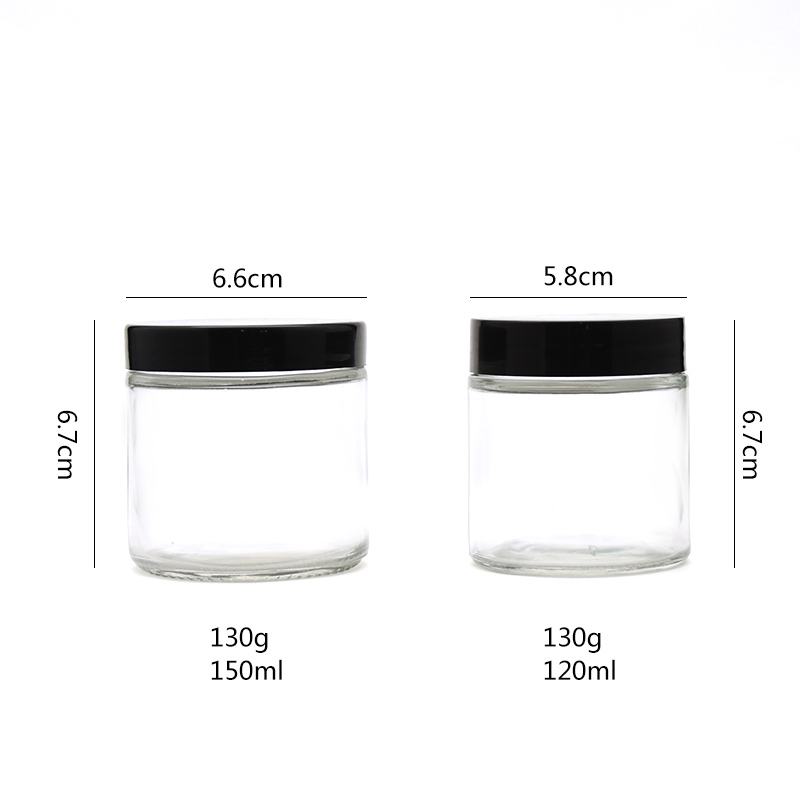 Wholesale 4oz cosmetic glass jar 120 ml 150ml small glass jars with plastic lids