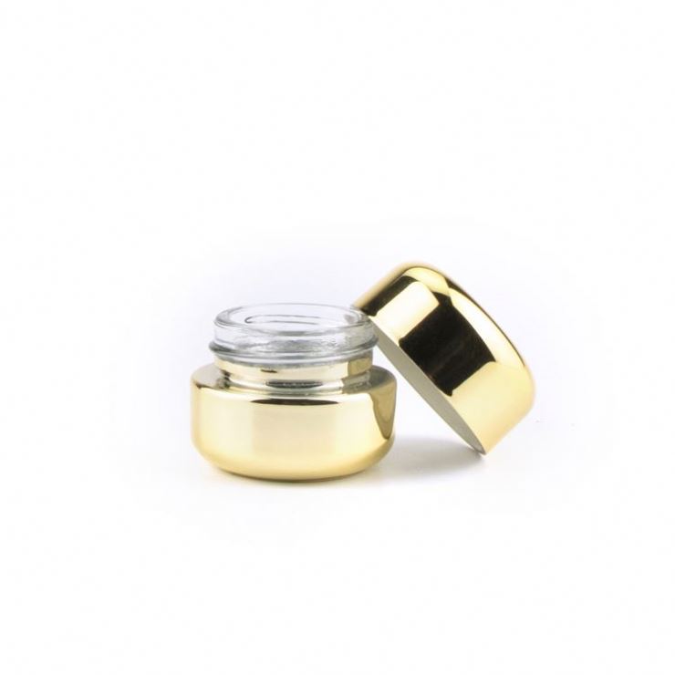 Wholesale 5 Ml Mini Round CBD Crc Cap Container Uv Gold 5Ml Child Proof Resistant Glass Jar With Childproof Cap