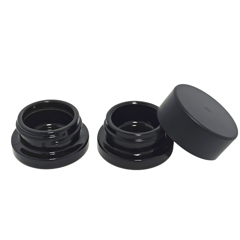 Wholesale 5 Ml Mini Round CBD Crc Cap Container Uv Gold 5Ml Child Proof Resistant Glass Jar With Childproof Cap