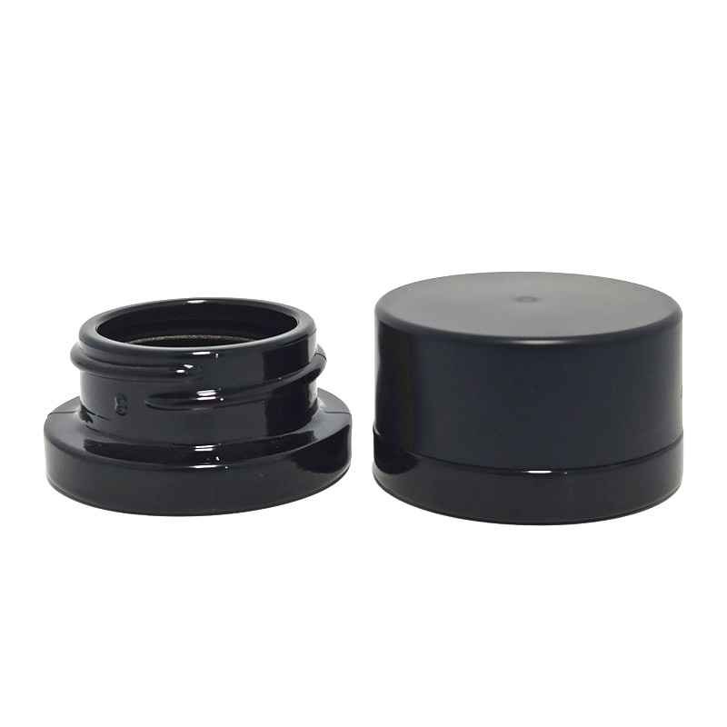 Wholesale 5 Ml Mini Round CBD Crc Cap Container Uv Gold 5Ml Child Proof Resistant Glass Jar With Childproof Cap