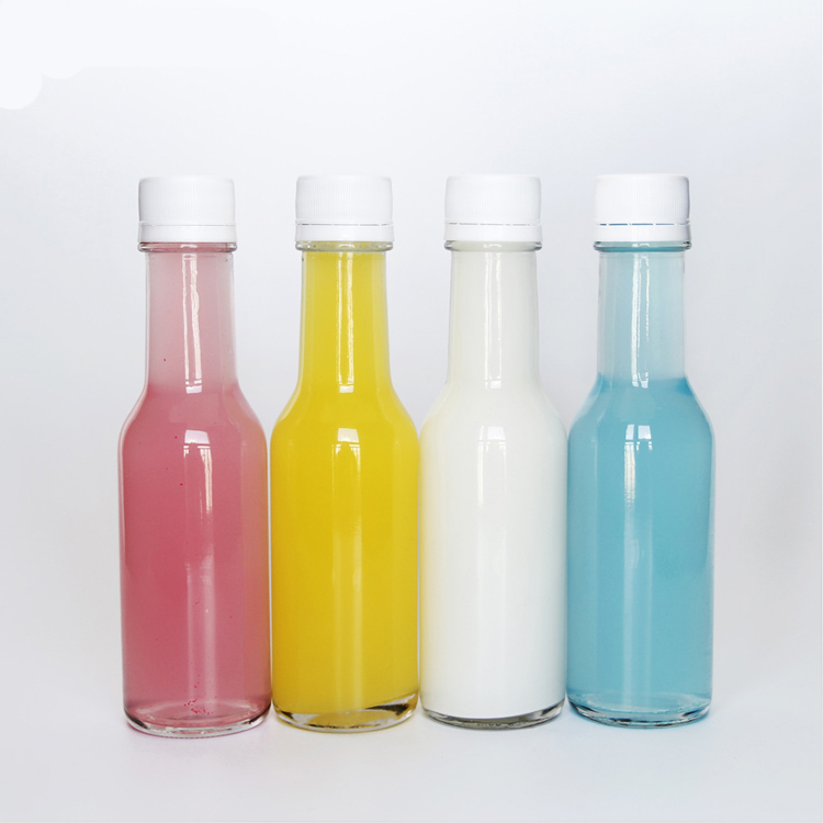 Wholesale 5 oz 150ml Clear Hot Sauce Chili Glass Sauce Bottle With Plastic Lids for BBQ Sauce