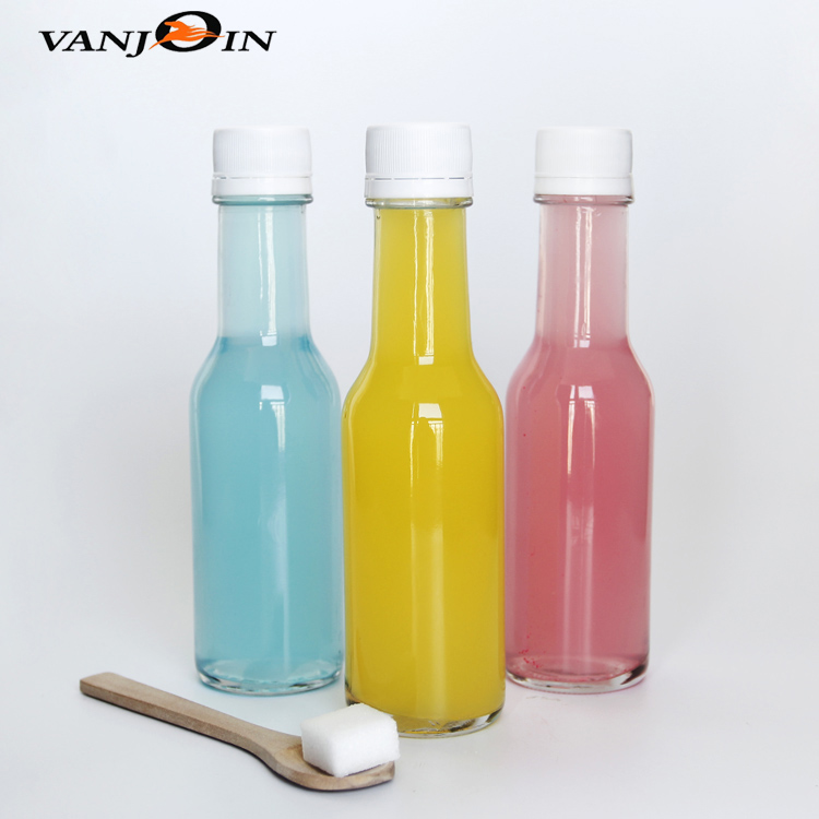 Wholesale 5 oz 150ml Clear Hot Sauce Chili Glass Sauce Bottle With Plastic Lids for BBQ Sauce