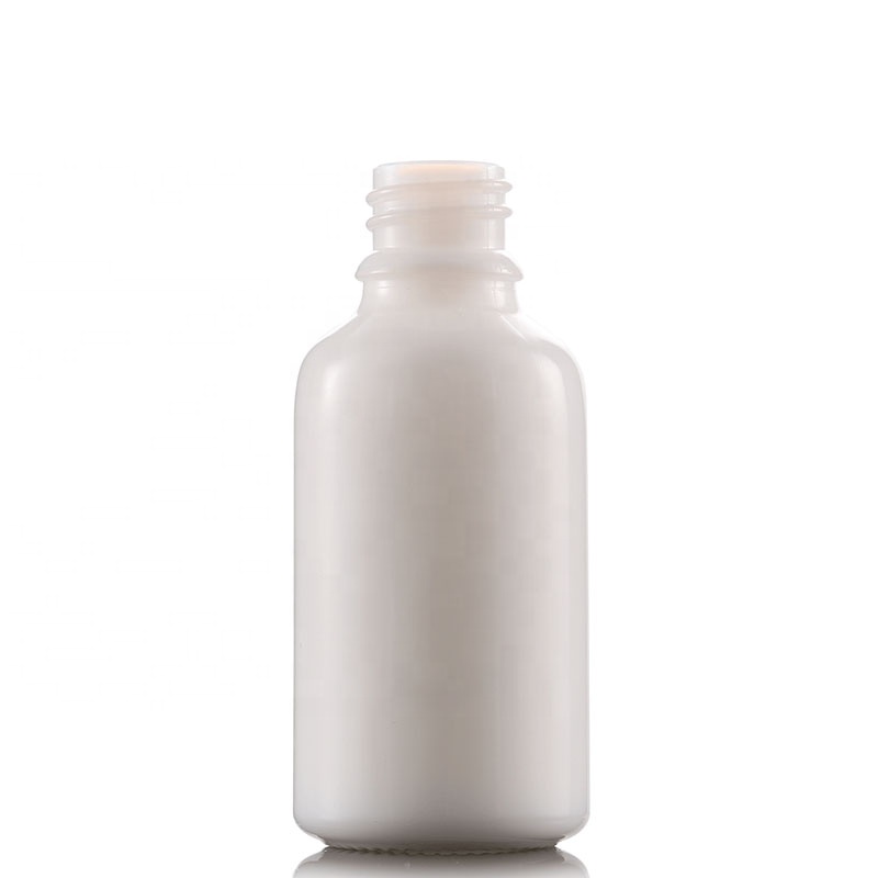Wholesale 50 ml 100 ml Cosmetic white porcelain opal glass bottle with dropper pump spray screw cap packaging series