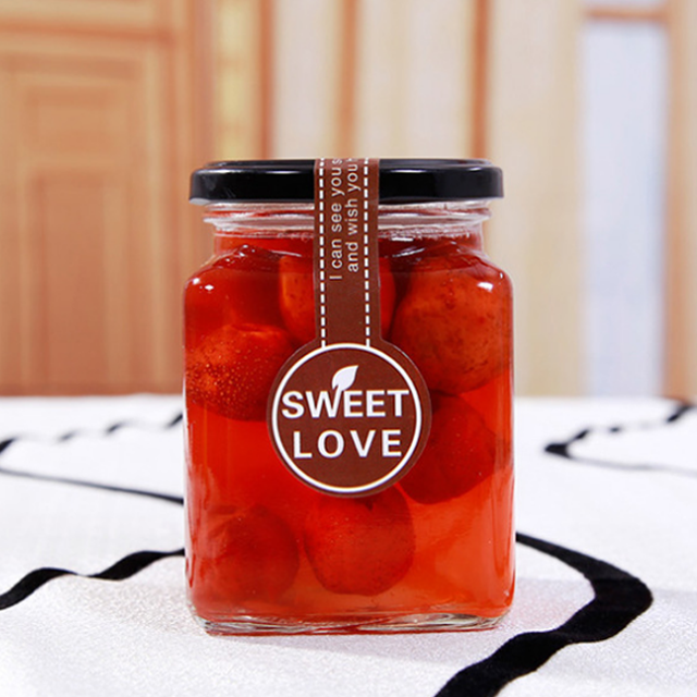 Wholesale 50 ml-730 ml prismatic hexagonal empty jam honey glass jars pickles bottles with lids