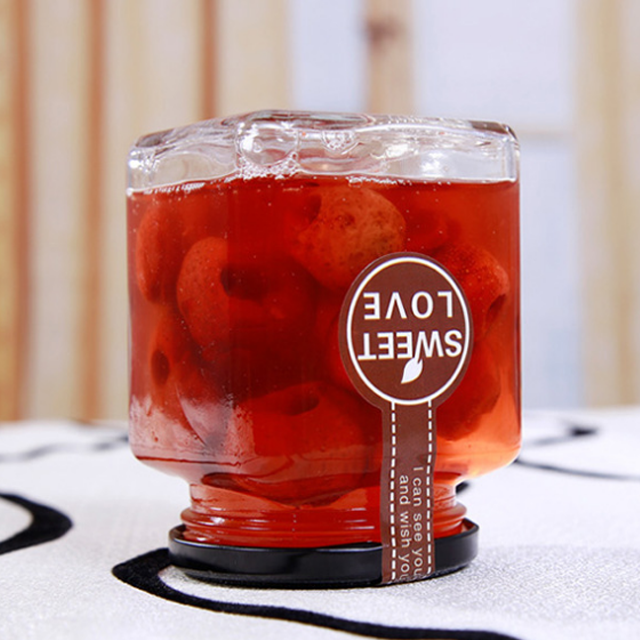 Wholesale 50 ml-730 ml prismatic hexagonal empty jam honey glass jars pickles bottles with lids