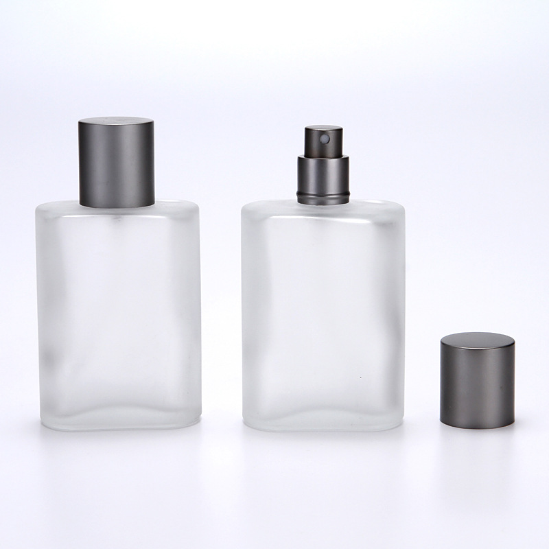 Wholesale 50 ml frosted empty glass perfume bottle with pump sprayer