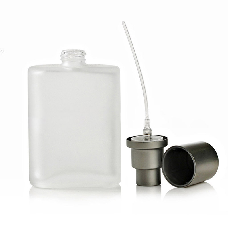 Wholesale 50 ml frosted empty glass perfume bottle with pump sprayer
