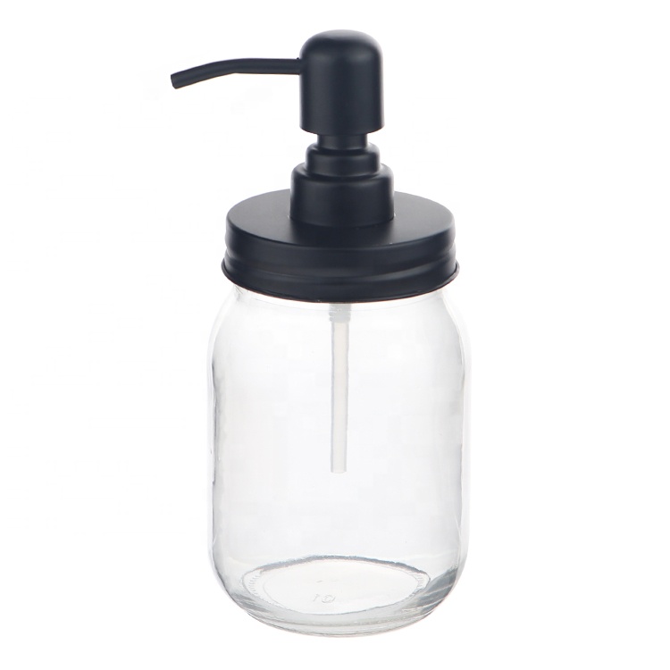 Wholesale 500 ml 16 oz Glass Soap Dispenser Jars And Bottles With Pump