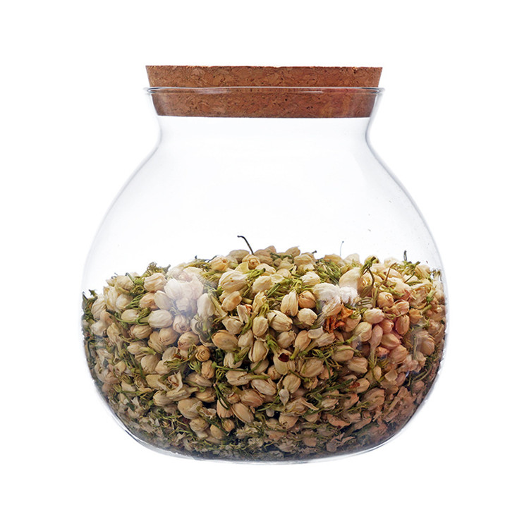 Wholesale 500mL 700ml 1500ml high borosilicate handmade heat resistant round glass jars and containers