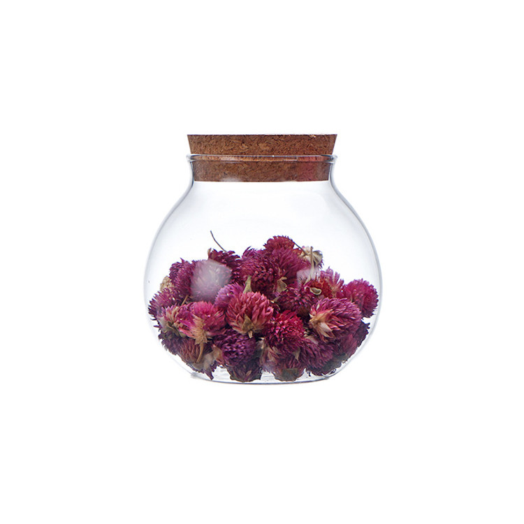 Wholesale 500mL 700ml 1500ml high borosilicate handmade heat resistant round glass jars and containers
