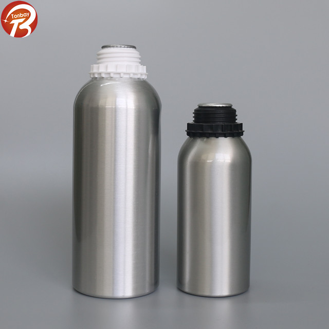 Wholesale 500ml 1000ml empty metal aluminum essential oil bottle with tamper evident cap