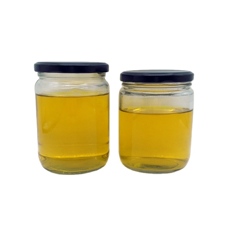 Wholesale 500ml 550ml clear round glass storage jar with 82mm metal lid