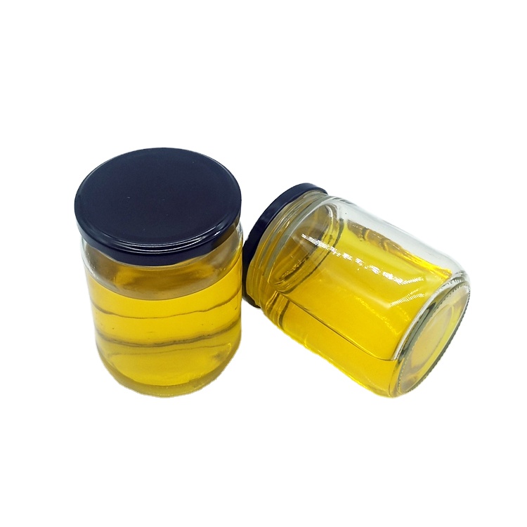 Wholesale 500ml 550ml clear round glass storage jar with 82mm metal lid