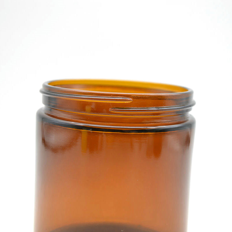 Wholesale 500ml Amber Home Decorative Cylindrical Glass Candle Jars with Lid